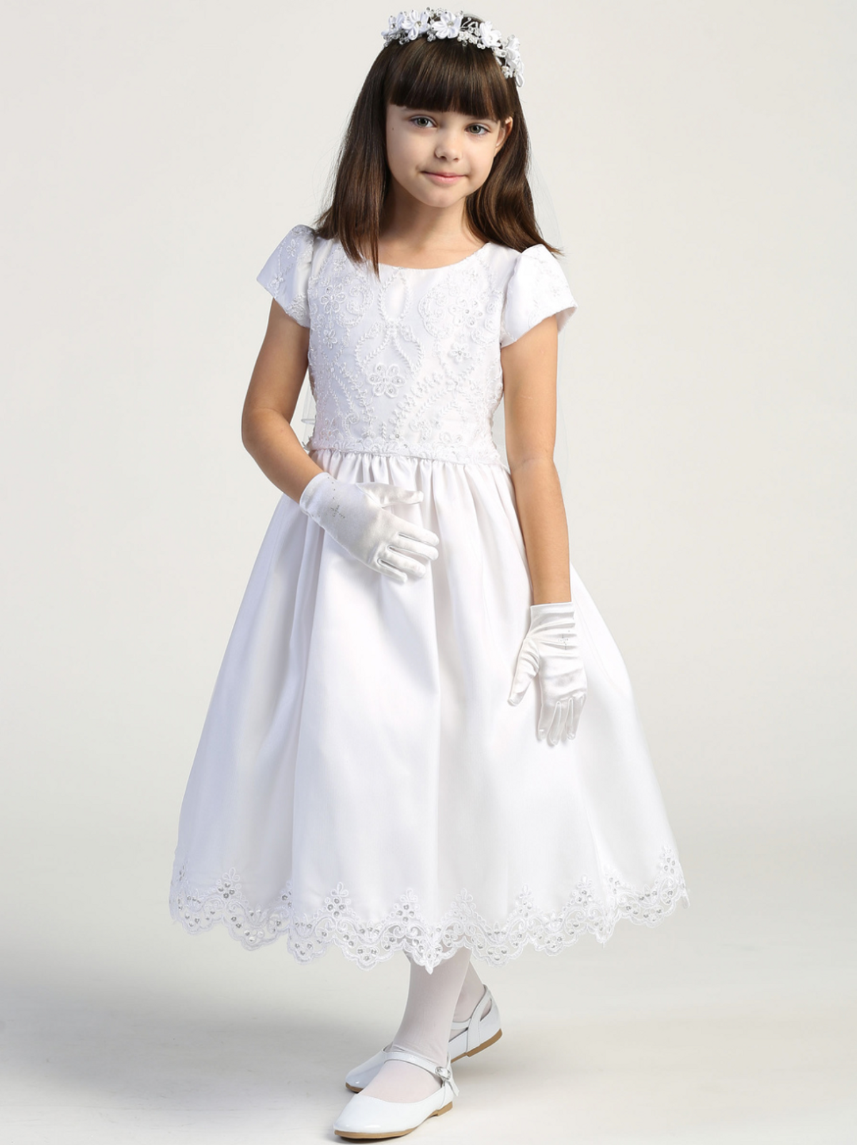 Tulle White Communion Dress